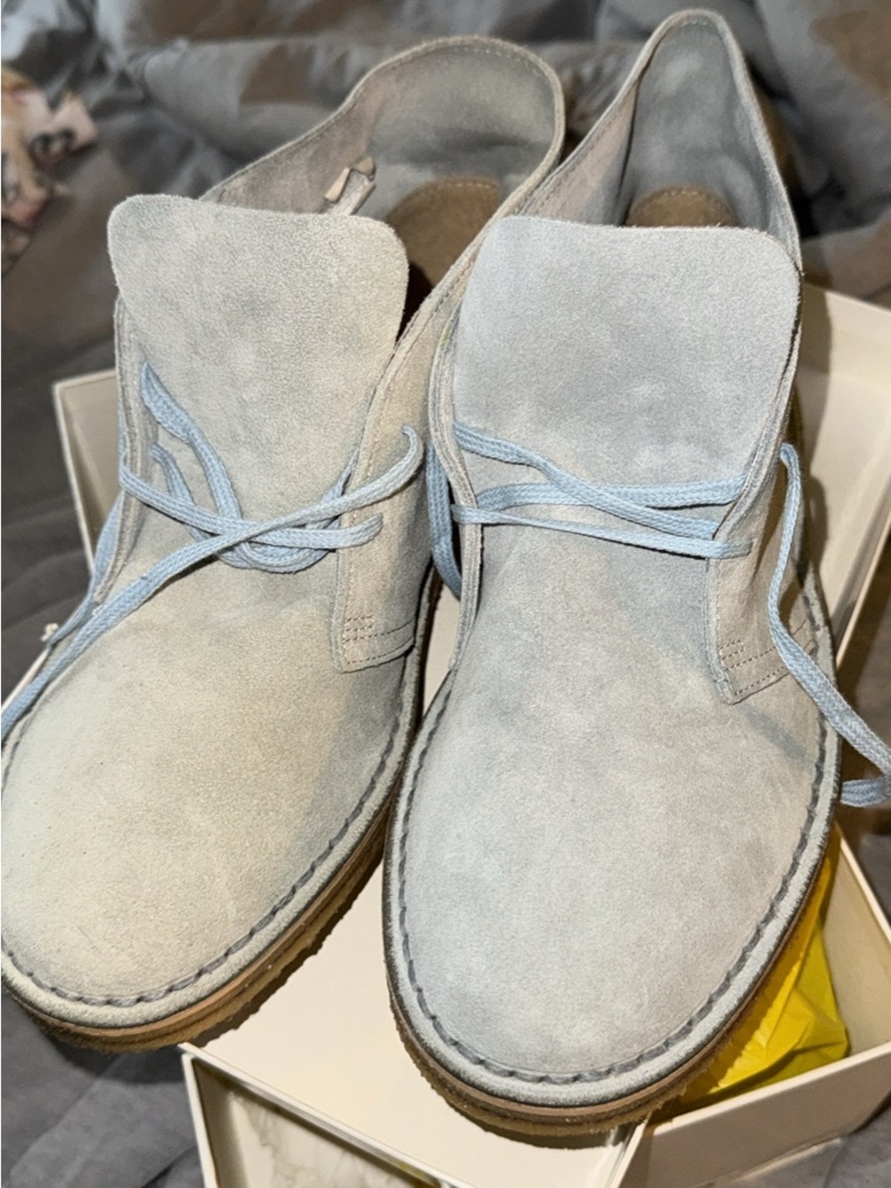 Light Blue Suede Desert Boots